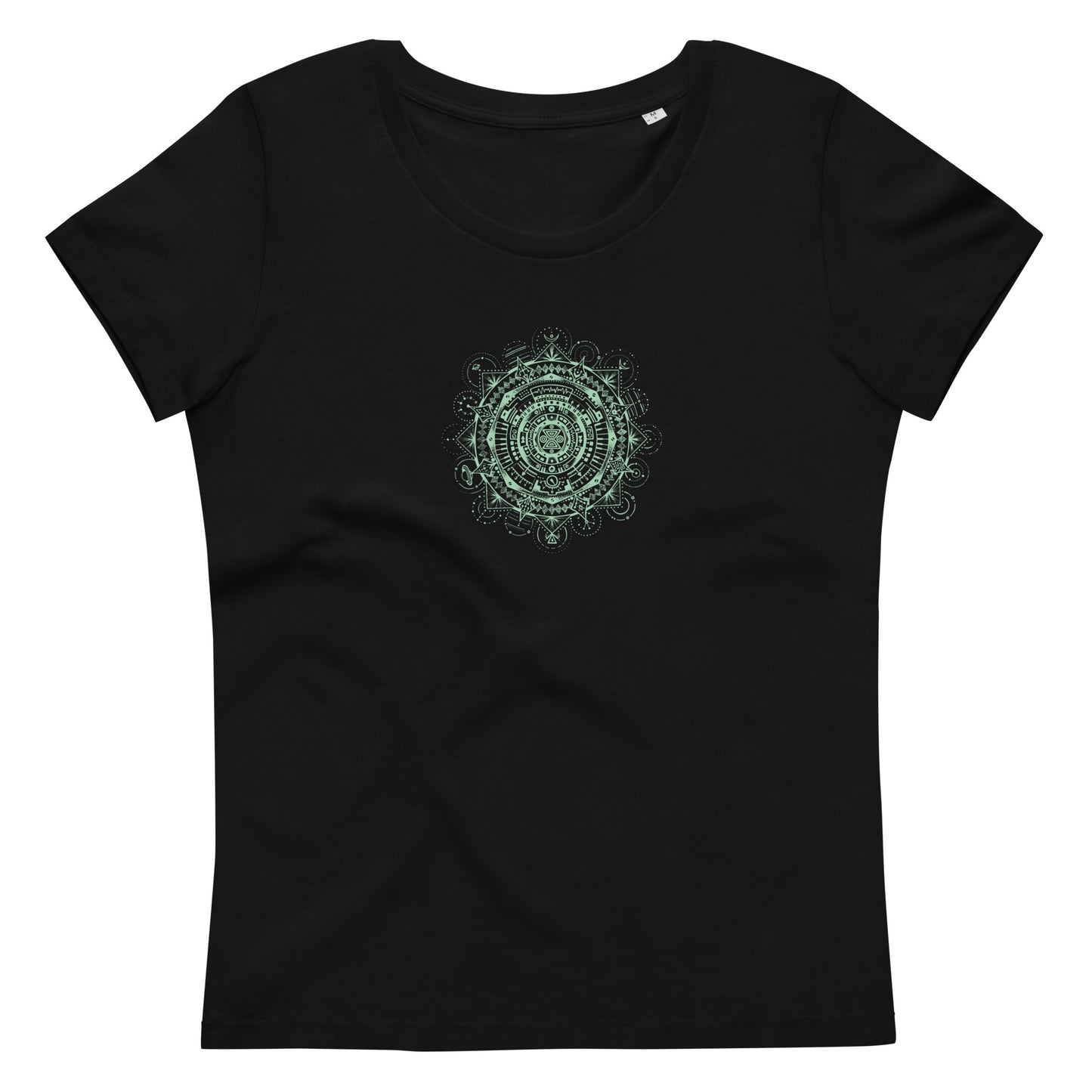 Girls fitted organic tee "OuttaSpace" mint-green